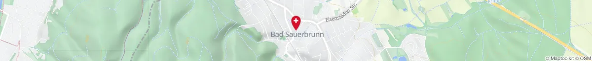 Kartendarstellung des Standorts für Kurbad-Apotheke in 7202 Bad Sauerbrunn